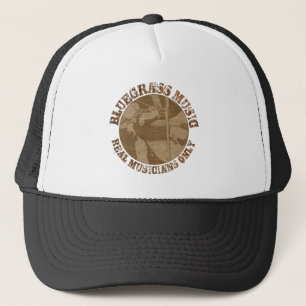 Bluegrass Music Real Musicians Only Holzspieler Truckerkappe