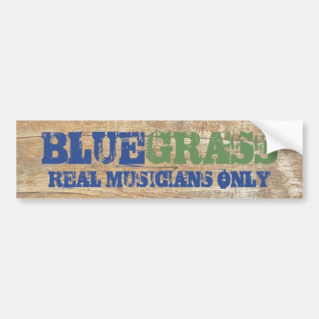 Bluegrass Music Real Musiker nur auf Holz Autoaufkleber (Vorne)