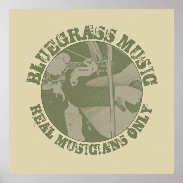 Bluegrass Music Real Musiker Nur grüne Spieler Poster (Vorne)