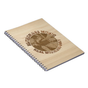 Bluegrass Music Real Musiker nur in Holz Notizblock