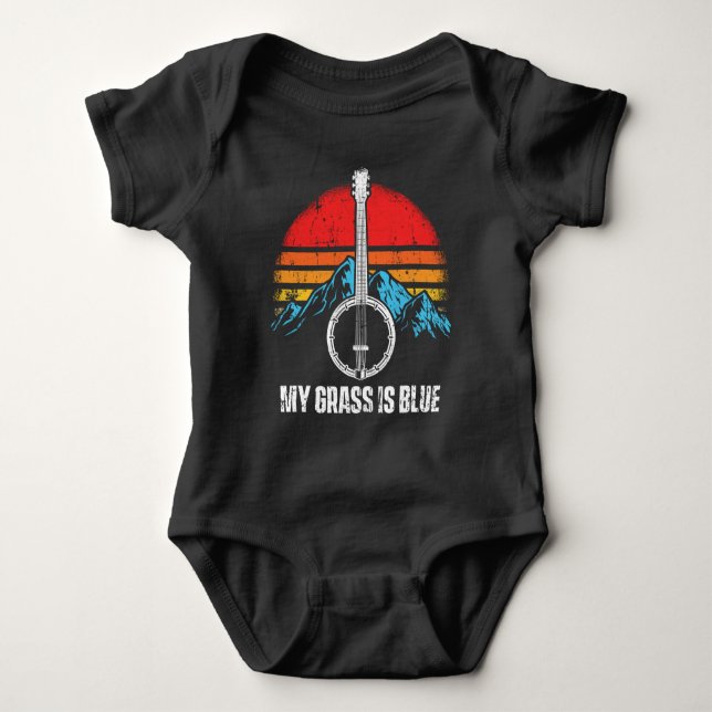 Bluegrass Musical Banjo Player Music Mountains Baby Strampler (Vorderseite)