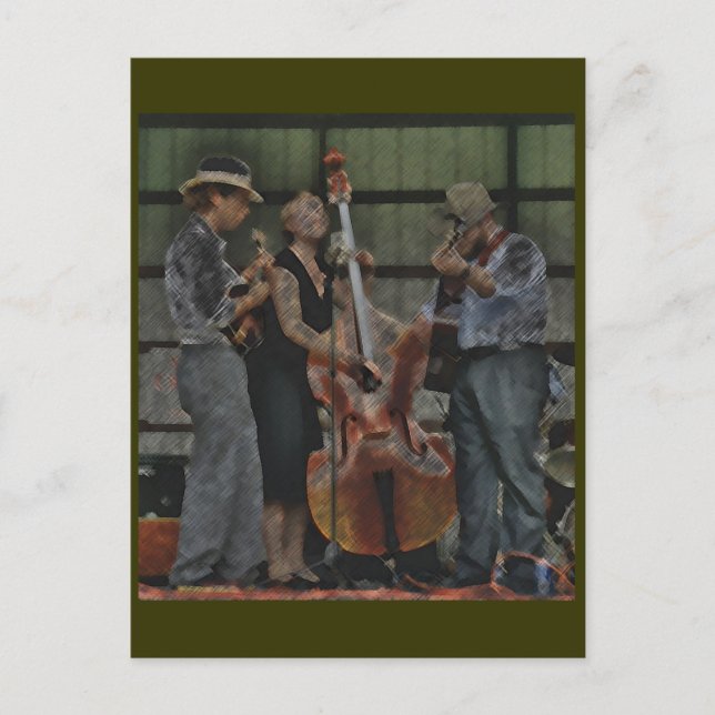 Bluegrass Trio Postcard Postkarte (Vorderseite)