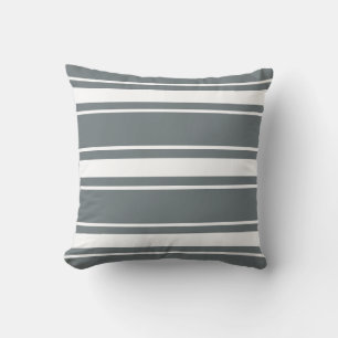 Bluegrey coussin à rayures blanches