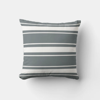Bluegrey coussin à rayures blanches