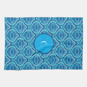Blueish - Feathered Paisley Geschirrtuch