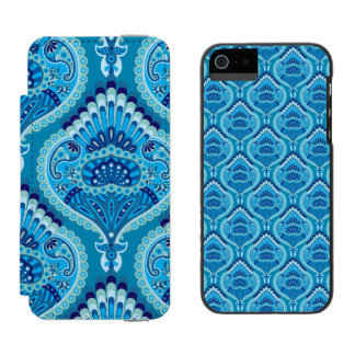 Blueish - Feathered Paisley Incipio Watson™ iPhone 5 Geldbörsen Hülle