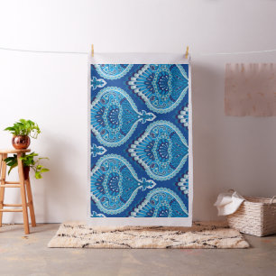 Blueish - Feathered Paisley Stoff