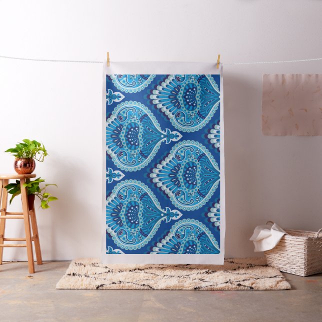 Blueish - Feathered Paisley Stoff (Beispiel)