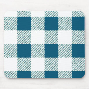 Blueish Green Gingham Karo Pattern Mousepad