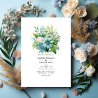 Blueish Grüntöne Floral Winter Wedding