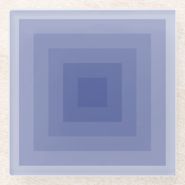 Blueish Lila Square Geometric Glasuntersetzer (Vorderseite)