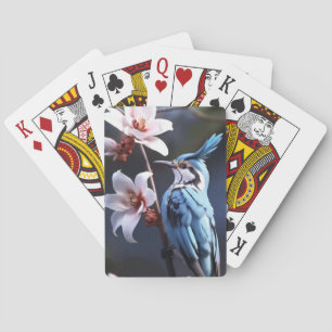 Bluejay und Blume Spielkarten