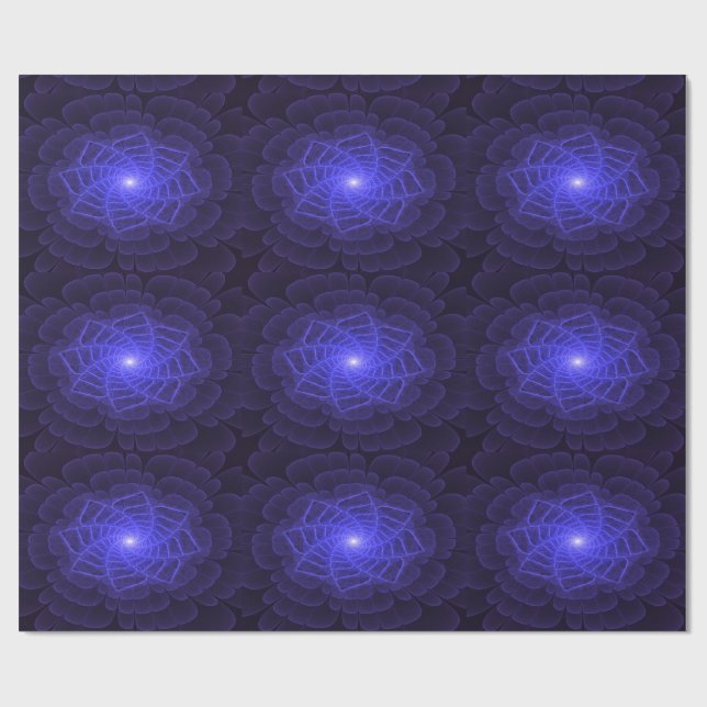 BlueLotus Fractal Flower Wrapping Paper Geschenkpapier (Flach)