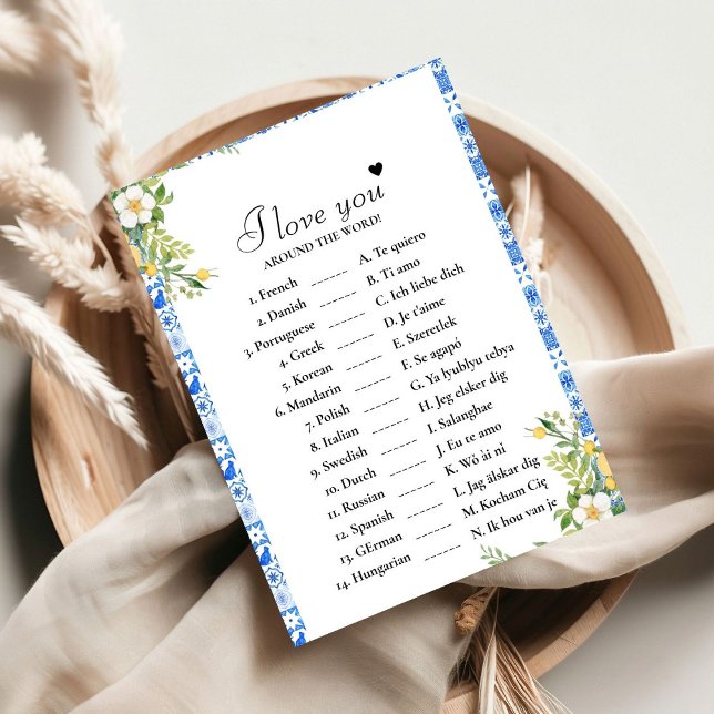 Bluelove you around the world Bridal game Card Einladung (Von Creator hochgeladen)