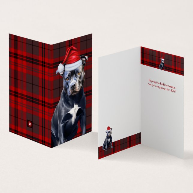 Bluenose Pitbull Dog Holiday Kariert Weihnachten (Innenseite und Außenseite)