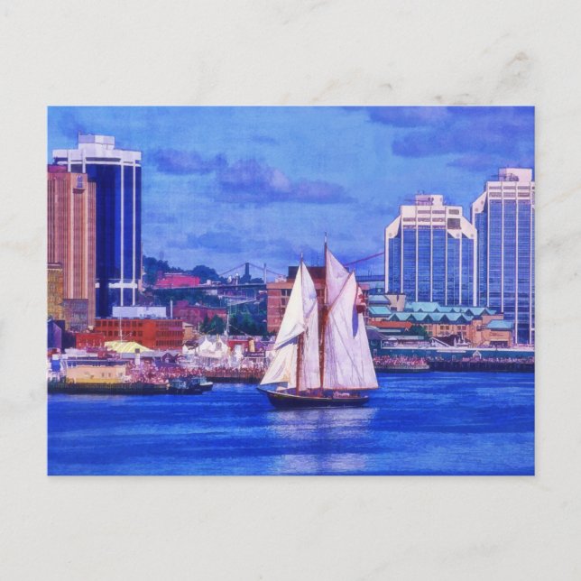 Bluenose Schooner Boat in Halifax Nova Scotia Postkarte (Vorderseite)