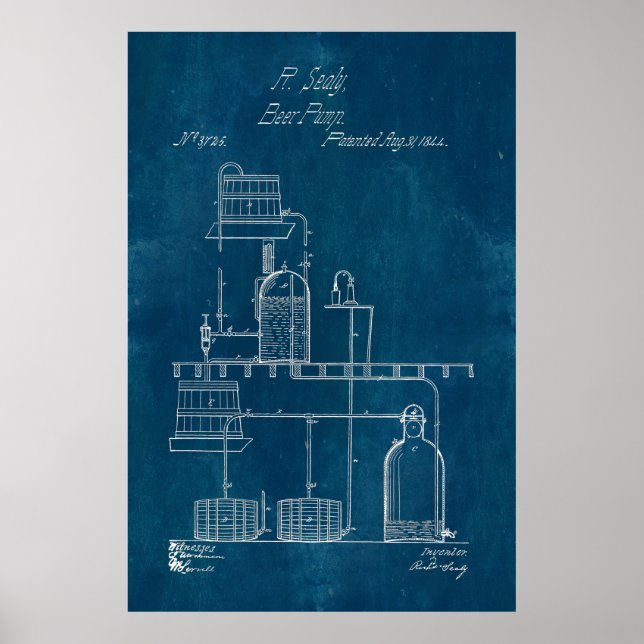 Blueprint-Bierfabrik Poster (Vorne)