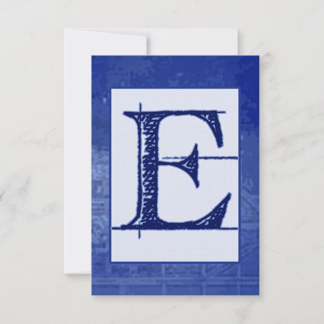 Blueprint "E" Wedding RSVP Karte (Vorderseite)