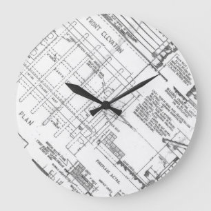 Blueprint for Lean To Große Wanduhr