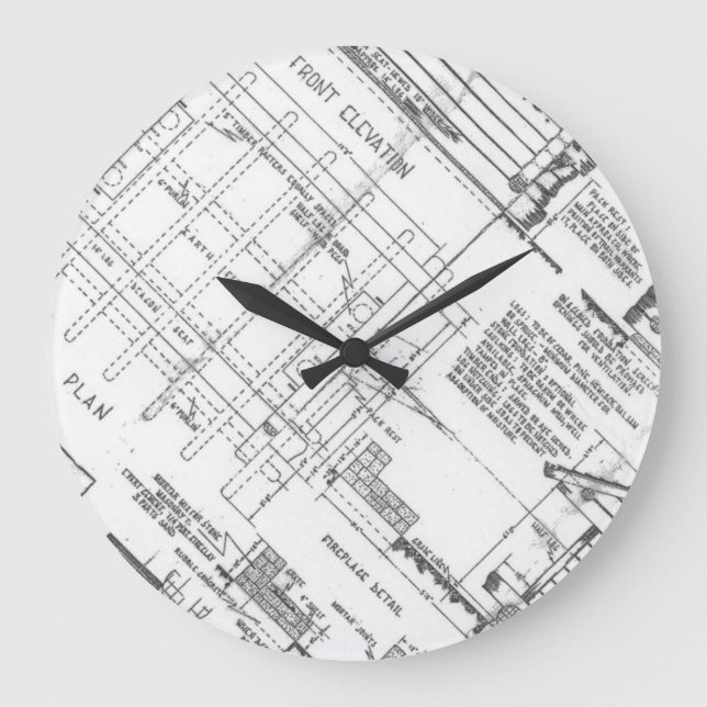 Blueprint for Lean To Große Wanduhr (Vorderseite)