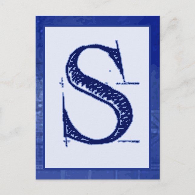 Blueprint Letter "S" Typografy Banner Card Postkarte (Vorderseite)