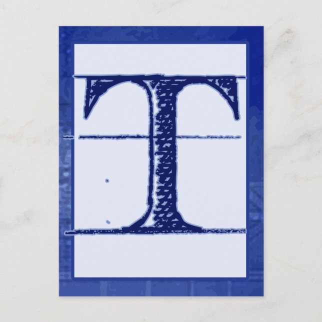 Blueprint Letter "T" Typografy Banner Card Postkarte (Vorderseite)