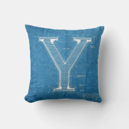 Blueprint Monogram Letter Y Kissen