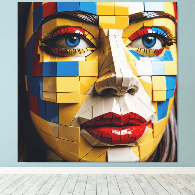 "Blueprint of Humanity" - ein kubistisches Portrai Leinwanddruck (Insitu (Holzboden))