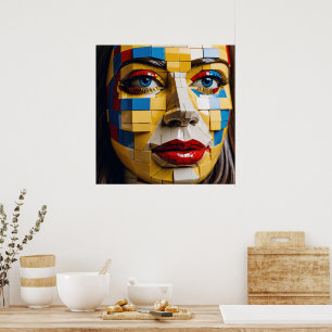 "Blueprint of Humanity" - ein kubistisches Portrai Poster