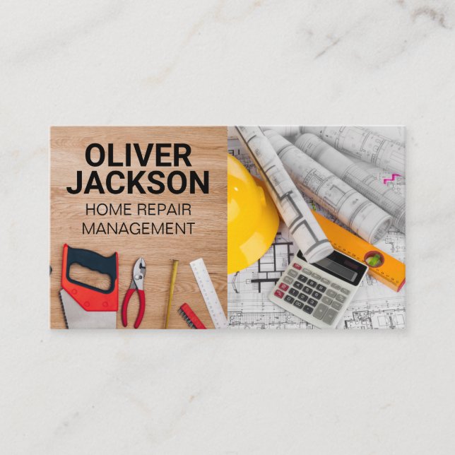 Blueprints | Bauwerkzeuge Visitenkarte (Vorderseite)