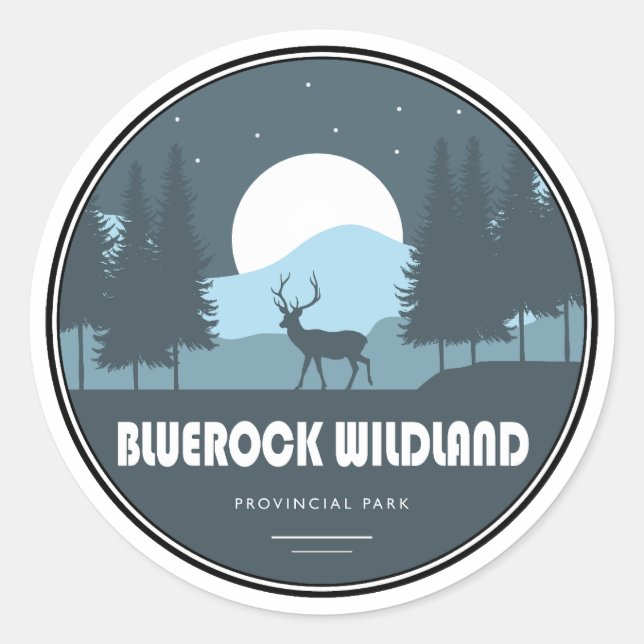 Bluerock Wildland Provincial Park Deer Runder Aufkleber (Vorderseite)