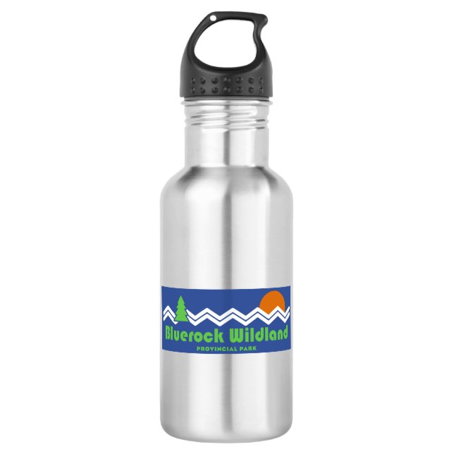 Bluerock Wildland Provinzialpark Retro Edelstahlflasche (Vorderseite)
