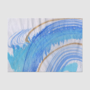Blues 016 Abstraktes gestrichenes Tissue Seidenpapier