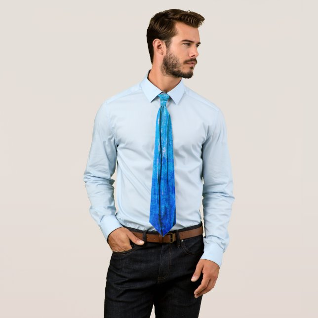 Blues - Acrylique Abstraite cravate (En situation)