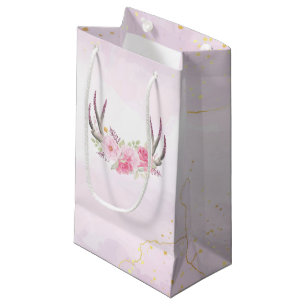Blues-Antlers Blush Pink & Gold Girl's Birthday Kleine Geschenktüte