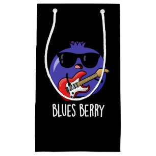 Blues Berry Funny Fruit Pun Dark BG Kleine Geschenktüte