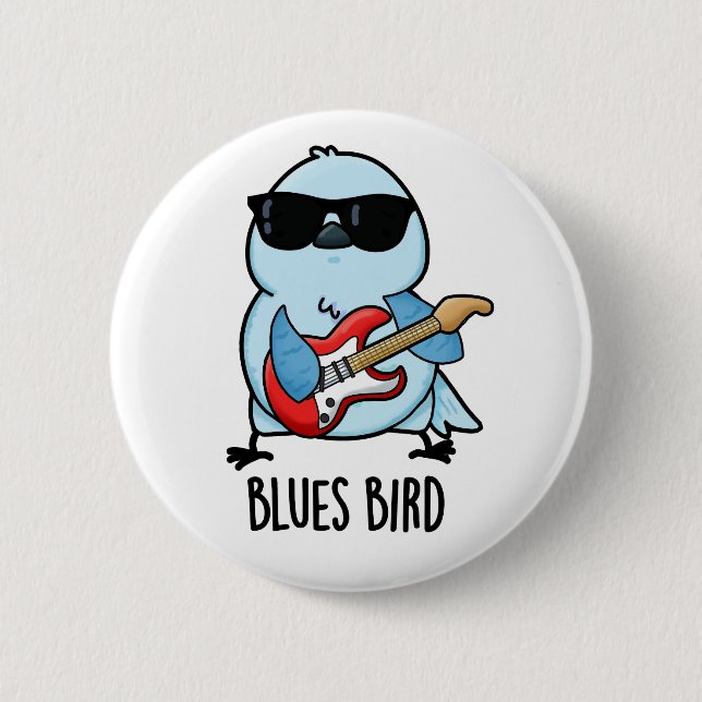 Blues Bird Funny Bluebird Pub Button (Vorderseite)