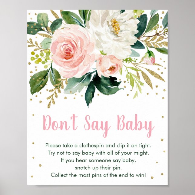 Blues Blush Gold Sage kein Baby Game Poster (Vorne)