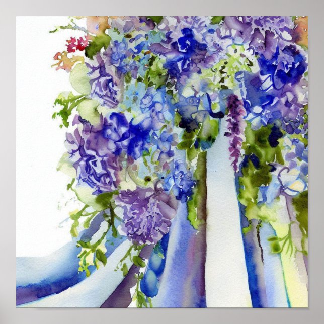 Blues, Bridal Cascading Bouquet 1, Poster (Vorne)