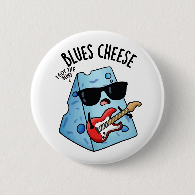 Blues Cheese Funny Food Pub Button (Vorderseite)