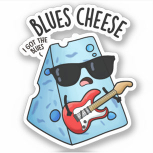 Blues Cheese Funny Food Puns Aufkleber