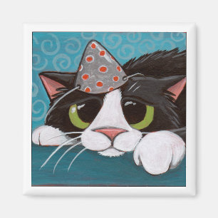 Blues d'anniversaire - Magnet de chat