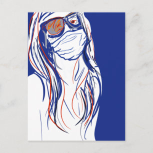 Blues der Gesichtsmaske Postkarte