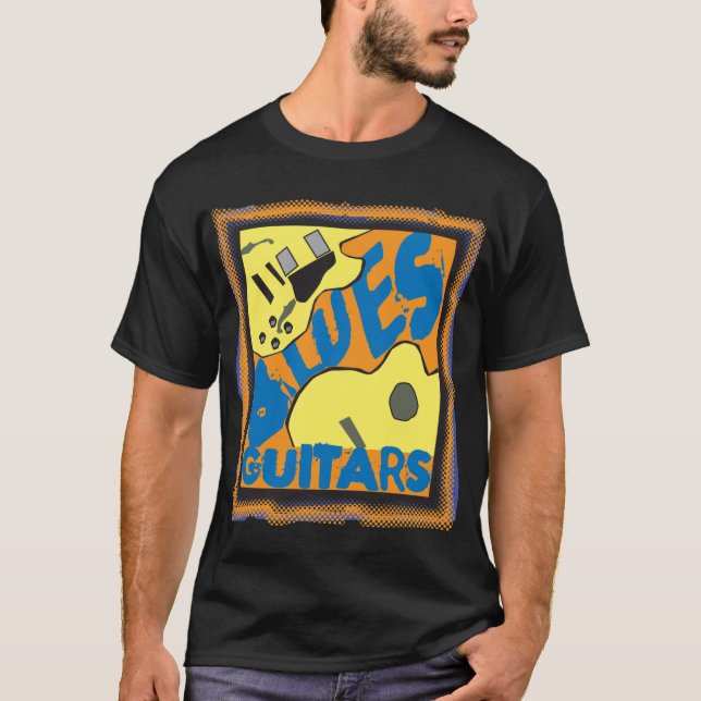 Blues-Gitarren in der Farbe T-Shirt (Vorderseite)