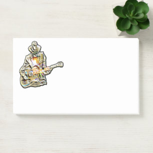 Blues-Gitarrist – Feel the Music Art Post-it Klebezettel