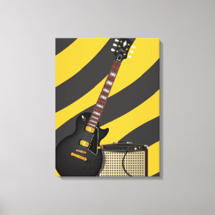 Blues Guitar Cartoon Leinwanddruck