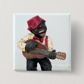 Blues guitar man button