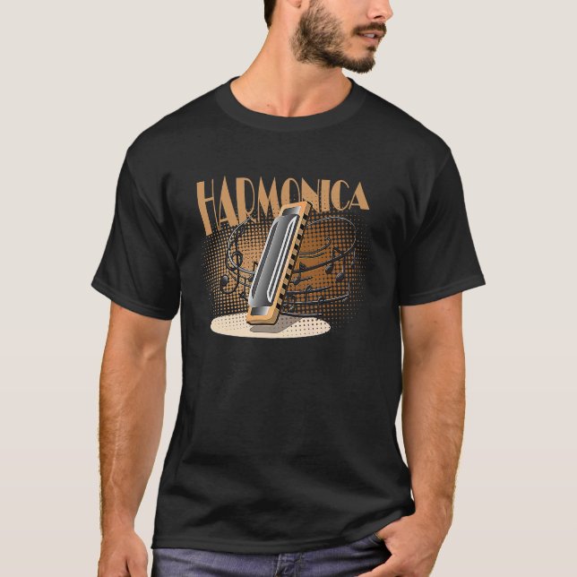 Blues Harmonica Mundorgelharmonikerin T-Shirt (Vorderseite)