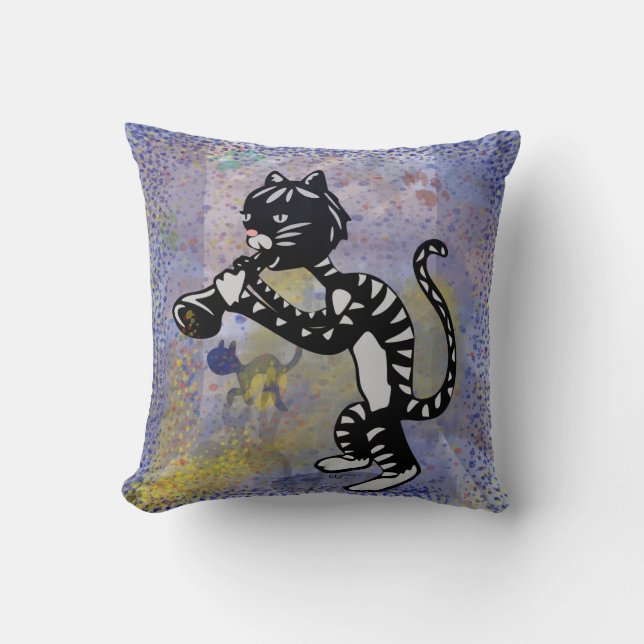 Blues im Nachtjazzkitty-Kissen Kissen (Vorderseite)