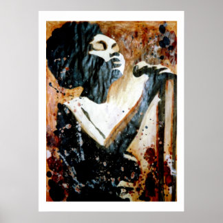 Blues in braunem Großplakat Poster
